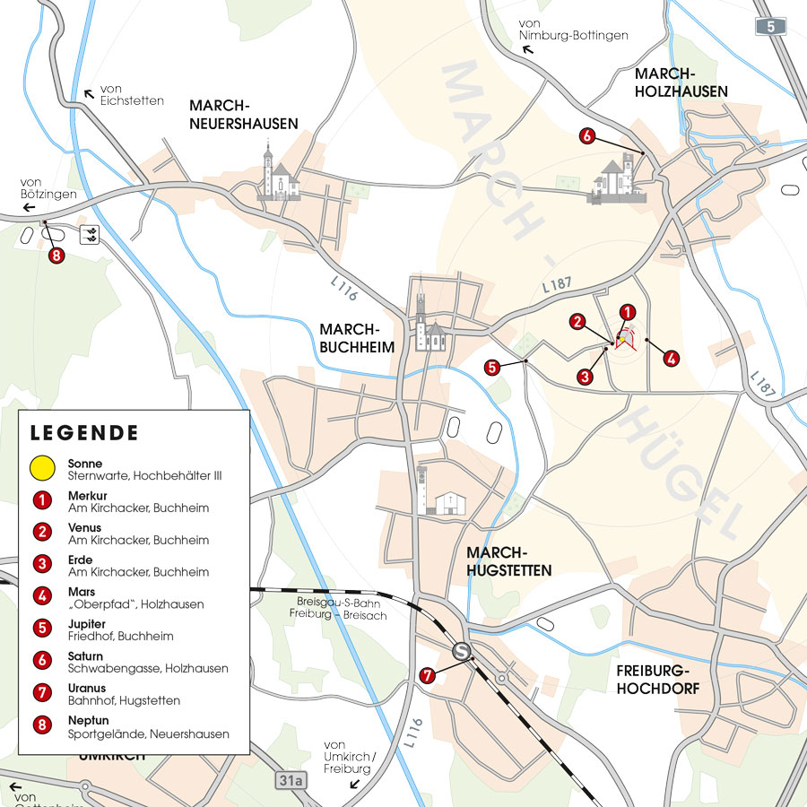 Lageplan Planetenweg